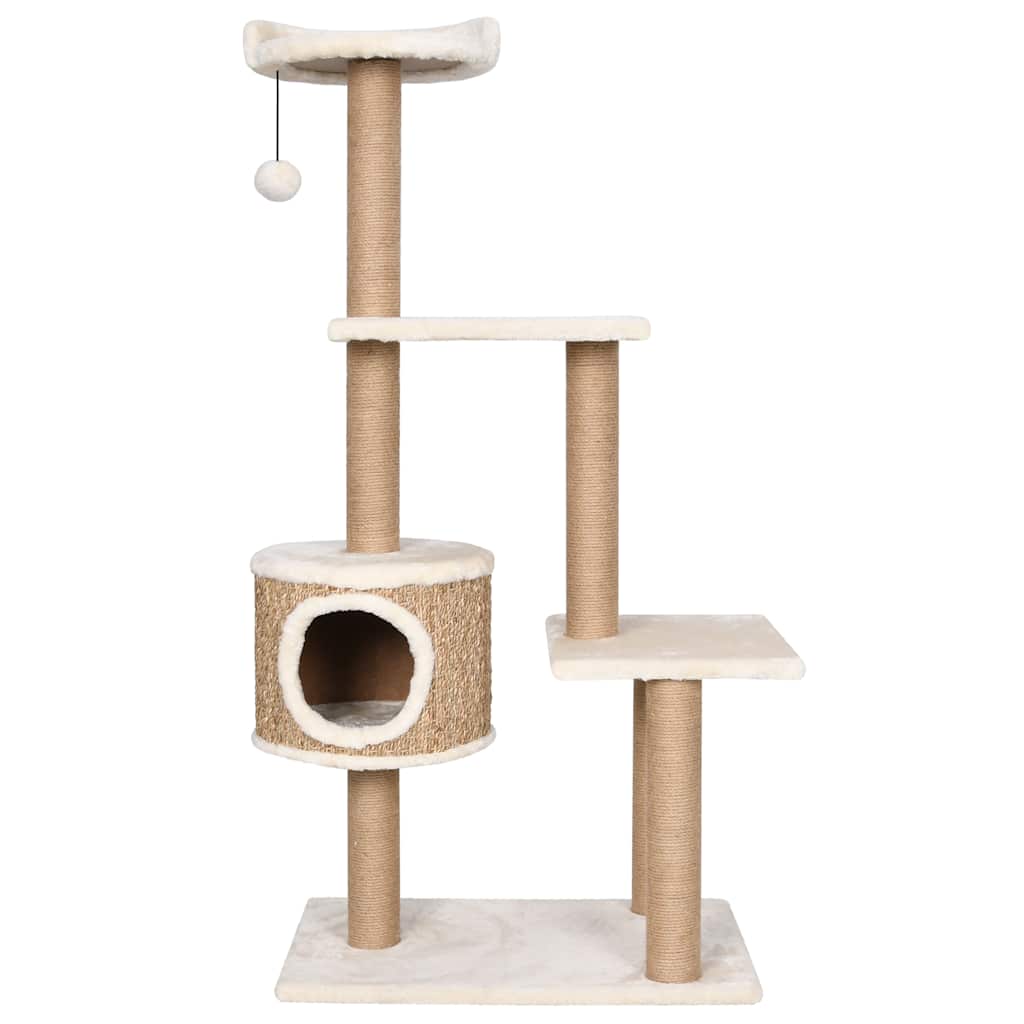 Árbol Para Gatos Con Poste Rascador 123 Cm Hierba Marina_2