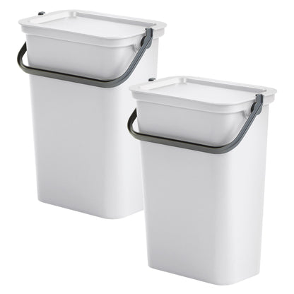 Set De 2 Papeleras moda 10l Blanco Con Asa_0