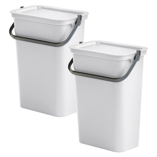 Set De 2 Papeleras moda 10l Blanco Con Asa_0