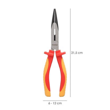 Alicates Boca Recta 200 Mm. Mangos Aislados Acero Cromo Vanadio Pelacables, Corta Cables, Pelador Cables