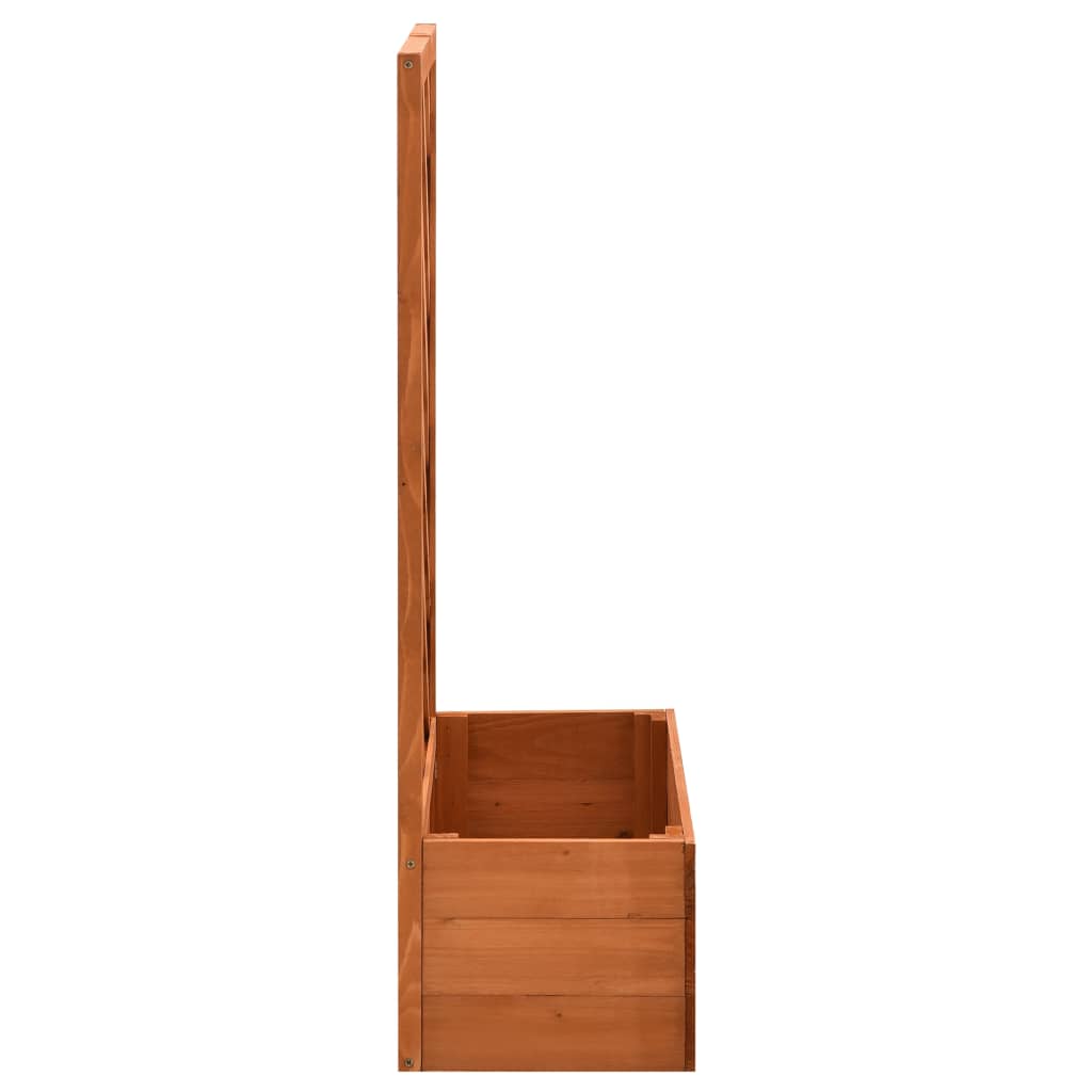 Jardinera Enrejada De Jardín Madera Abeto Naranja 50x25x90 Cm_2