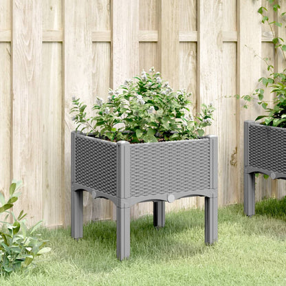 Jardinera Con Patas Pp Gris Claro 40x40x42 Cm_2