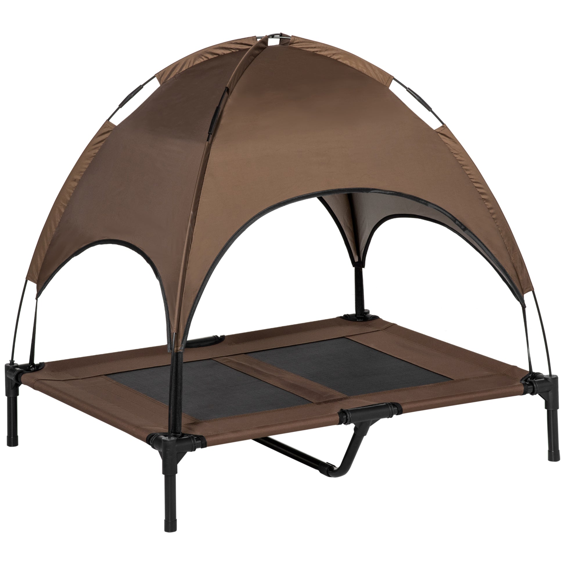 Pawhut Cama Elevada Para Mascotas Portátil Con Toldo Extraíble Exterior 92x76x90_0