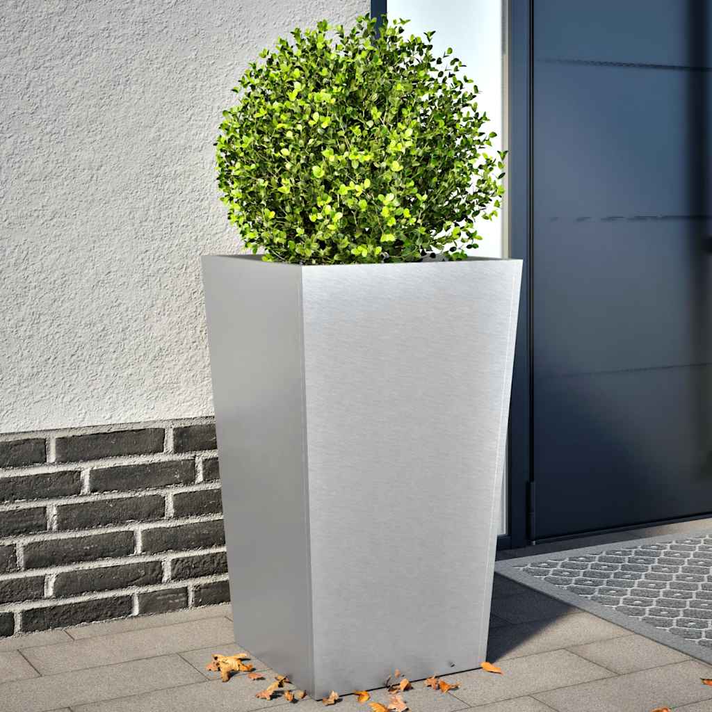 Jardineras 2 Uds Acero Inoxidable 45x45x75 Cm_1