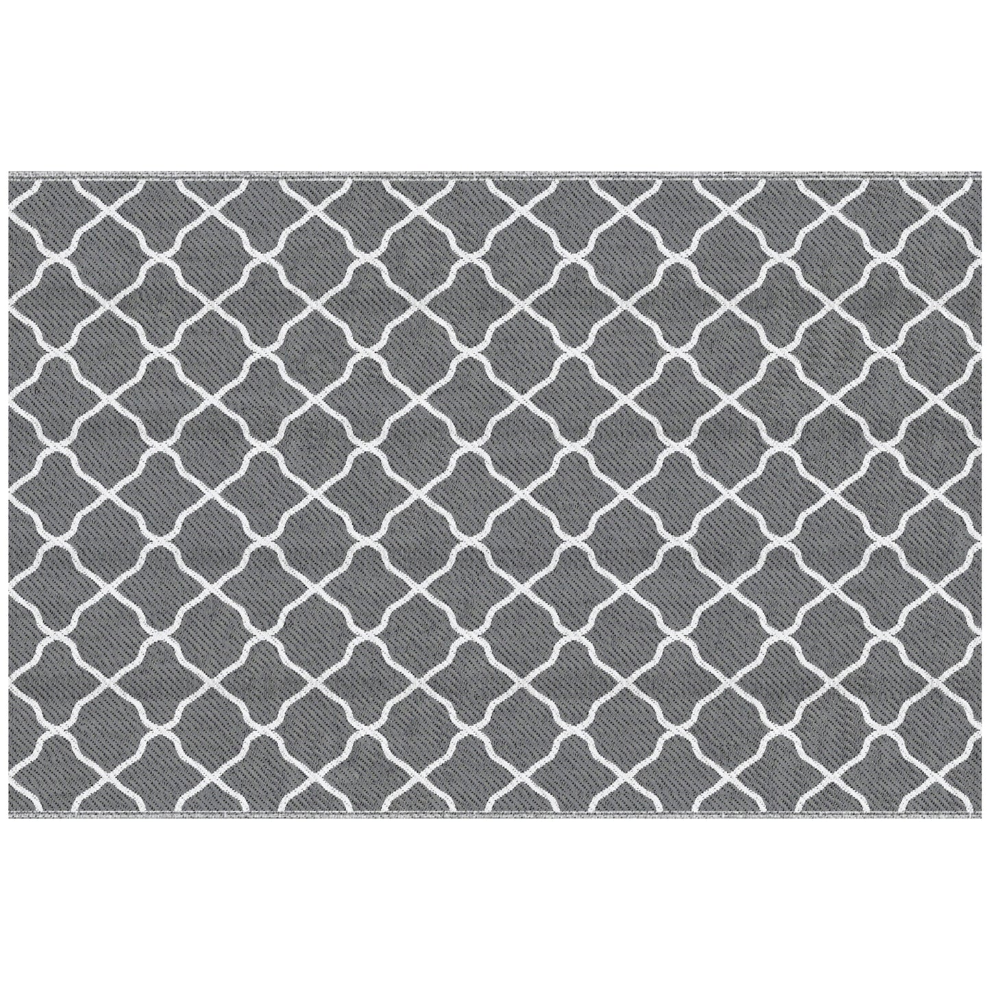 Outsunny Alfombra Exterior 182x274 Cm Reversible De Plástico Impermeable Gris_0