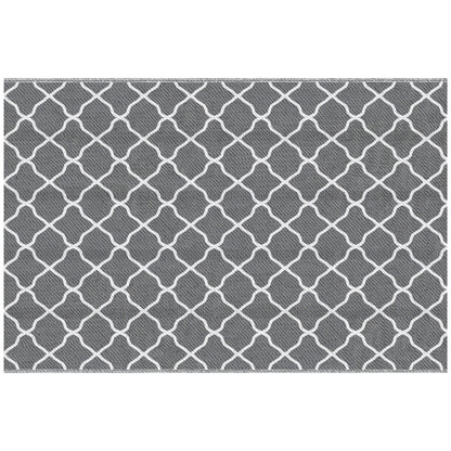 Outsunny Alfombra Exterior 182x274 Cm Reversible De Plástico Impermeable Gris_0