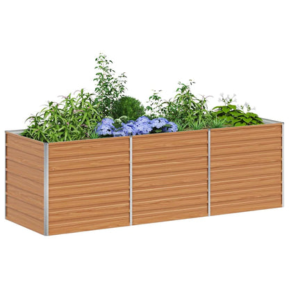 Arriate Elevado Marrón Claro 240 X 80 X 77 Cm Acero Galvanizado_2