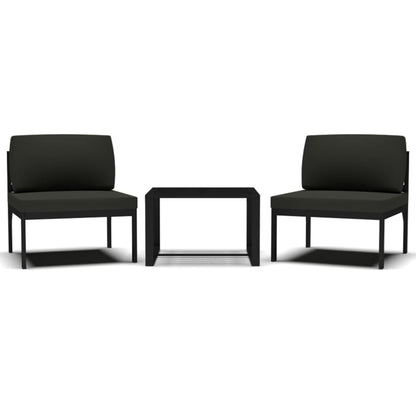 Conjunto De Sofás De Aluminio Negro Con Cojines Acolchados Y Mesa De Centro / Vetonek_2