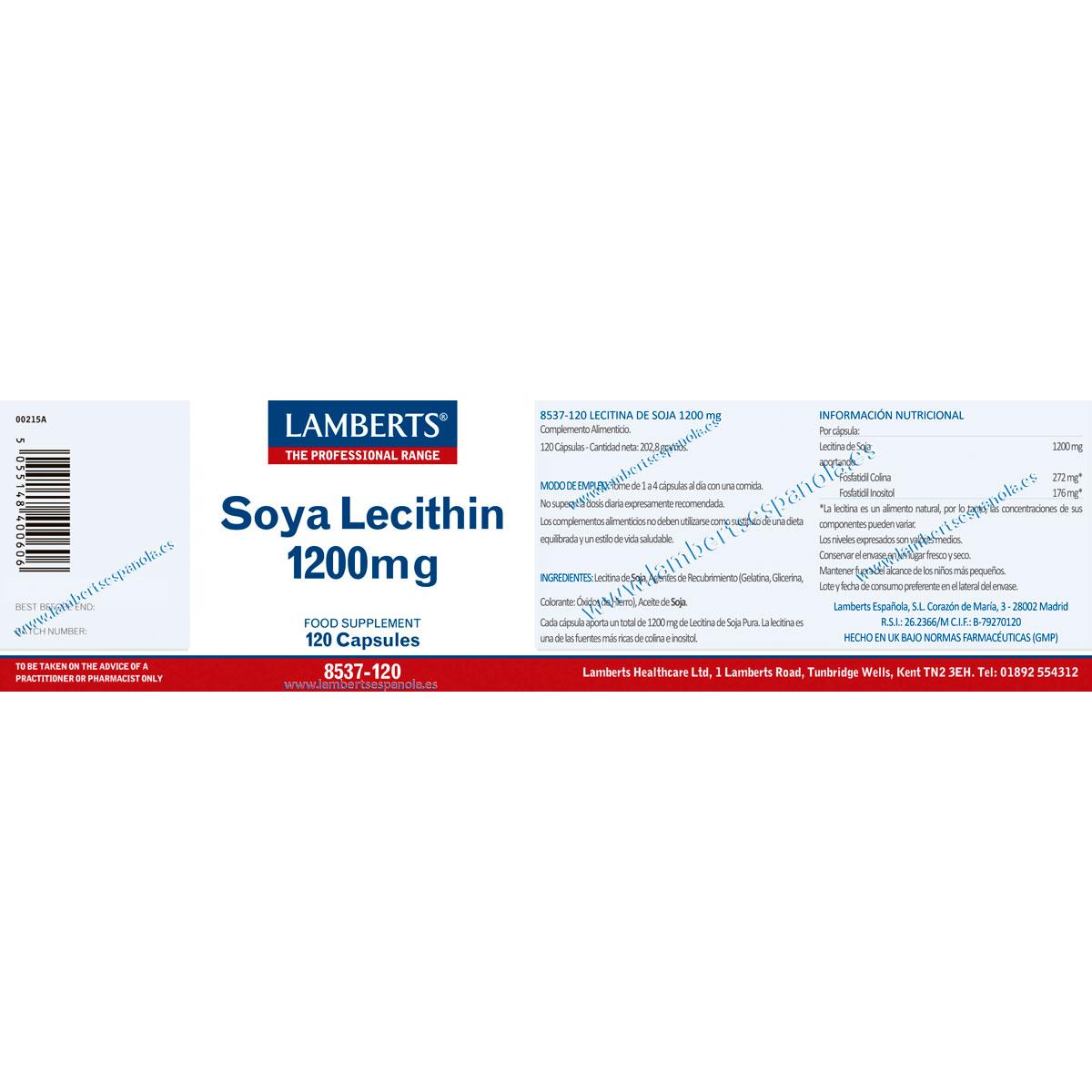 Lecitina de Soja 120 cápsulas de 1200 mg