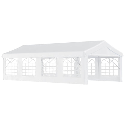 Outsunny Carpa 8x4x2,8m Acero Galvanizado Pabellón Carpas Boda Gazebo Cenador_0