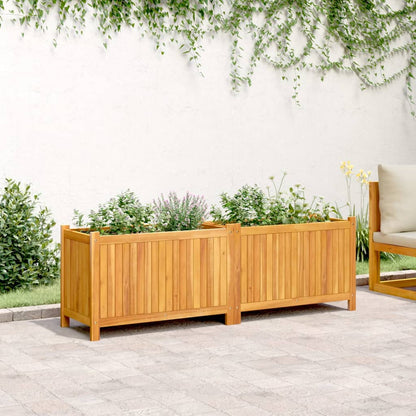 Jardinera Con Forro Madera Maciza De Acacia 153x38,5x50 Cm_2