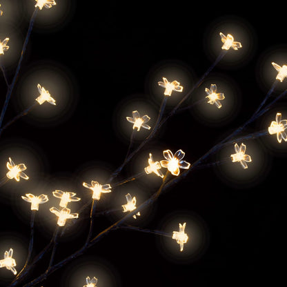 Vidaxl Árbol De Navidad 200 Leds Blanco Cálido Flores De Cerezo 180 Cm_5
