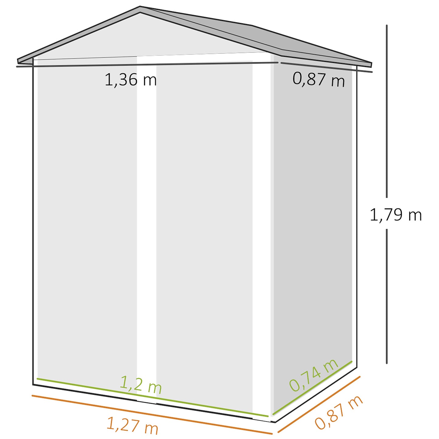 Outsunny Caseta De Jardín Exterior 1,1 M² 136x87x179 Cm Puerta Corredera Marrón_2
