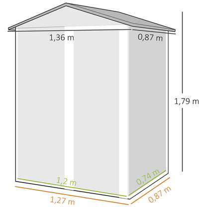 Outsunny Caseta De Jardín Exterior 1,1 M² 136x87x179 Cm Puerta Corredera Marrón_2
