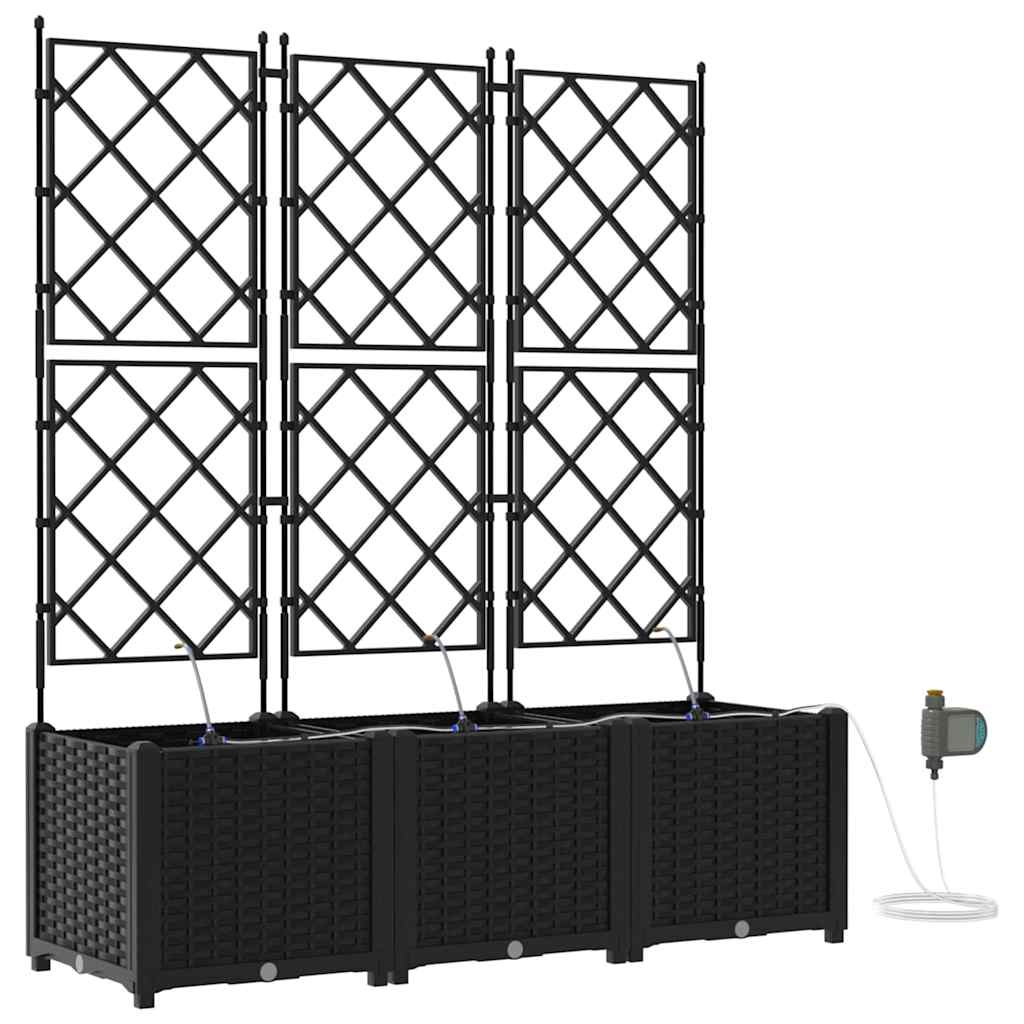 Macetero De Jardín 3 Uds. Negro 120 X 40 X 142 Cm Pp_0