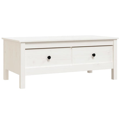 Mesa De Centro De Madera Maciza De Pino Blanco 100x50x40 Cm_0