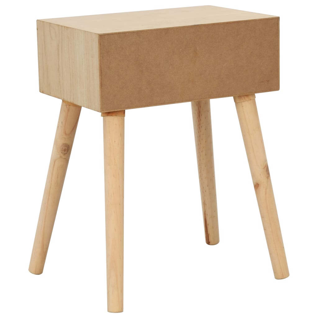 Mesita De Noche Con Cajón Madera Pino Maciza 44x30x58,5 Cm_2