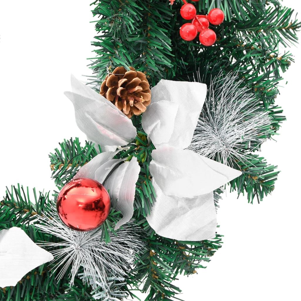 Vidaxl Corona De Navidad Con Luces Led Pvc Verde 60 Cm_3