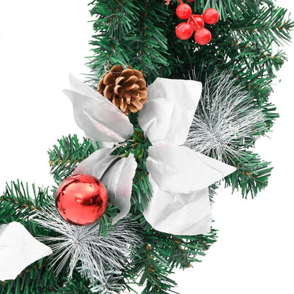 Vidaxl Corona De Navidad Con Luces Led Pvc Verde 60 Cm_3