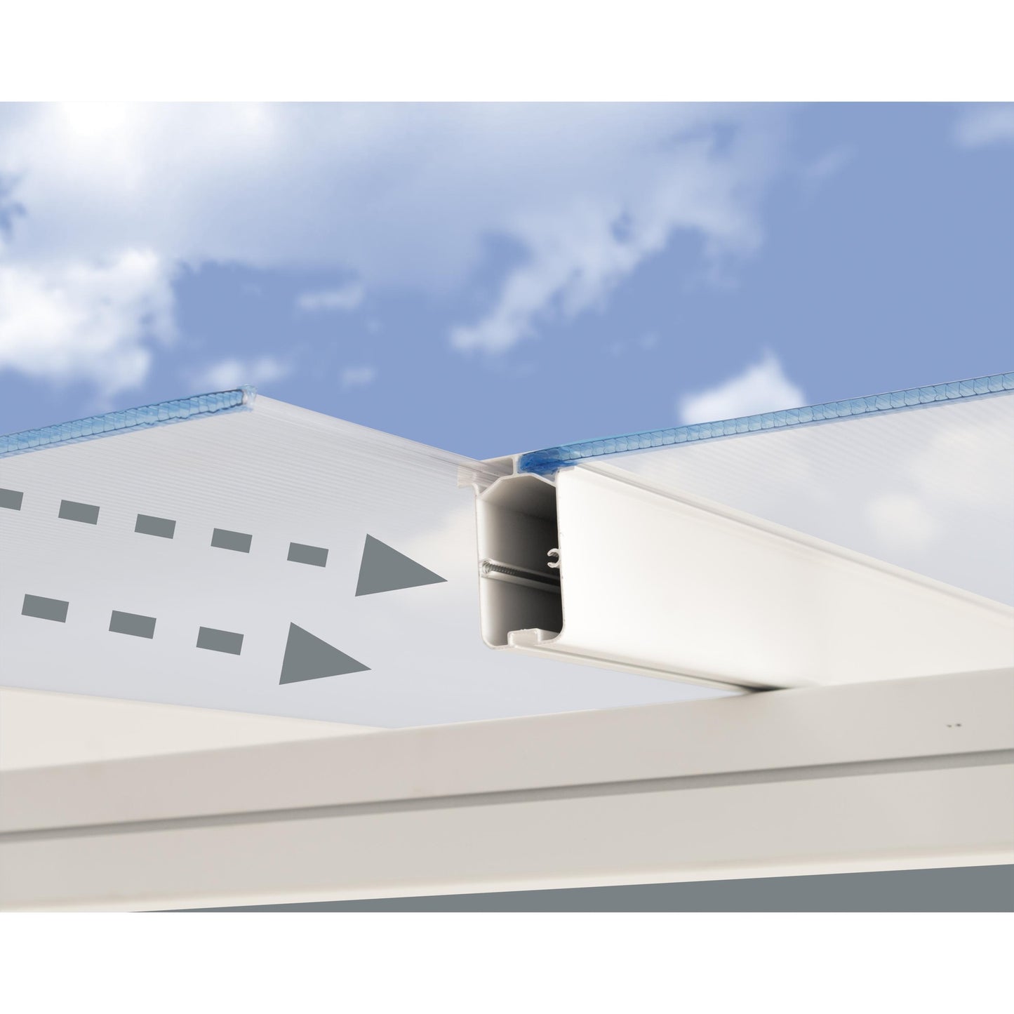 Pérgola anexa branca Sierra 224x670 cm 