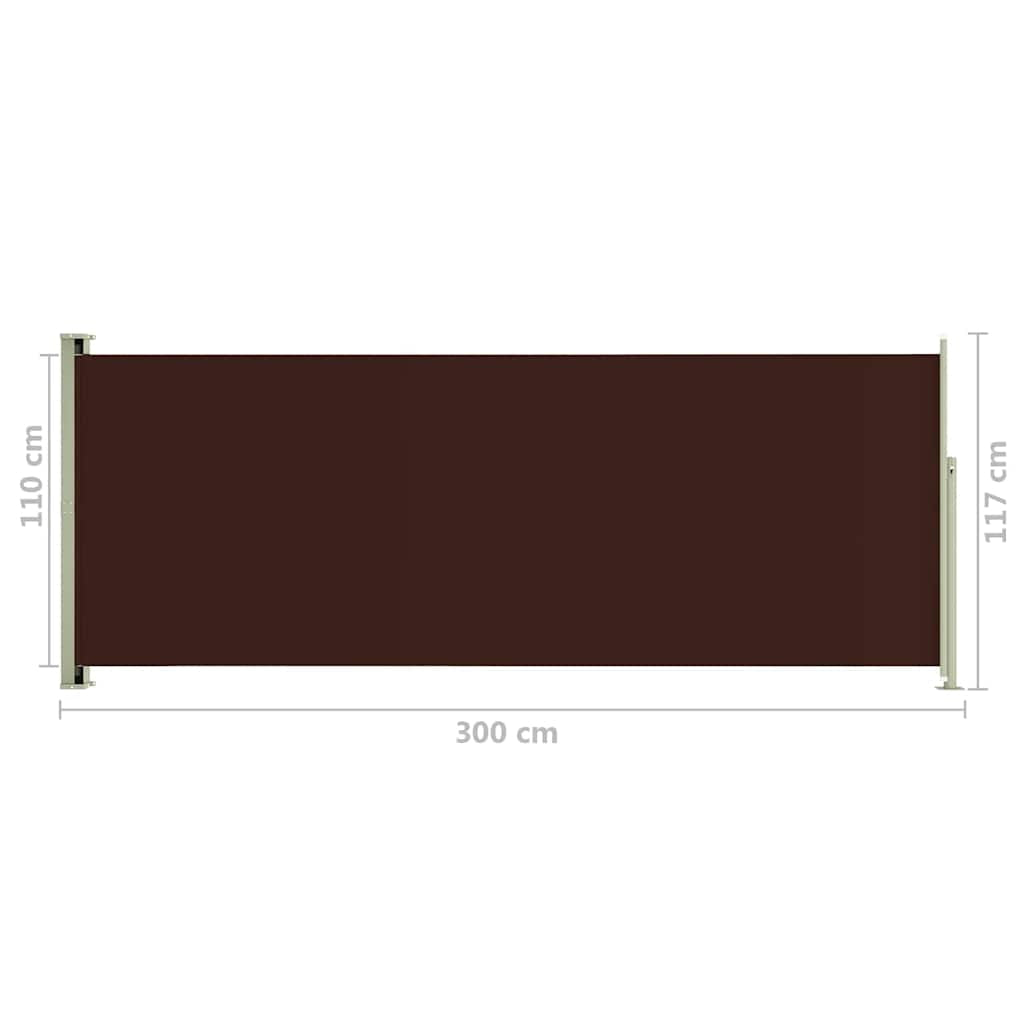 Vidaxl Toldo Lateral Retráctil De Jardín Marrón 117x300 Cm_2