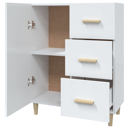 Aparador De Madera Contrachapada Blanco Brillante 69,5x34x90 Cm / Vetonek_1