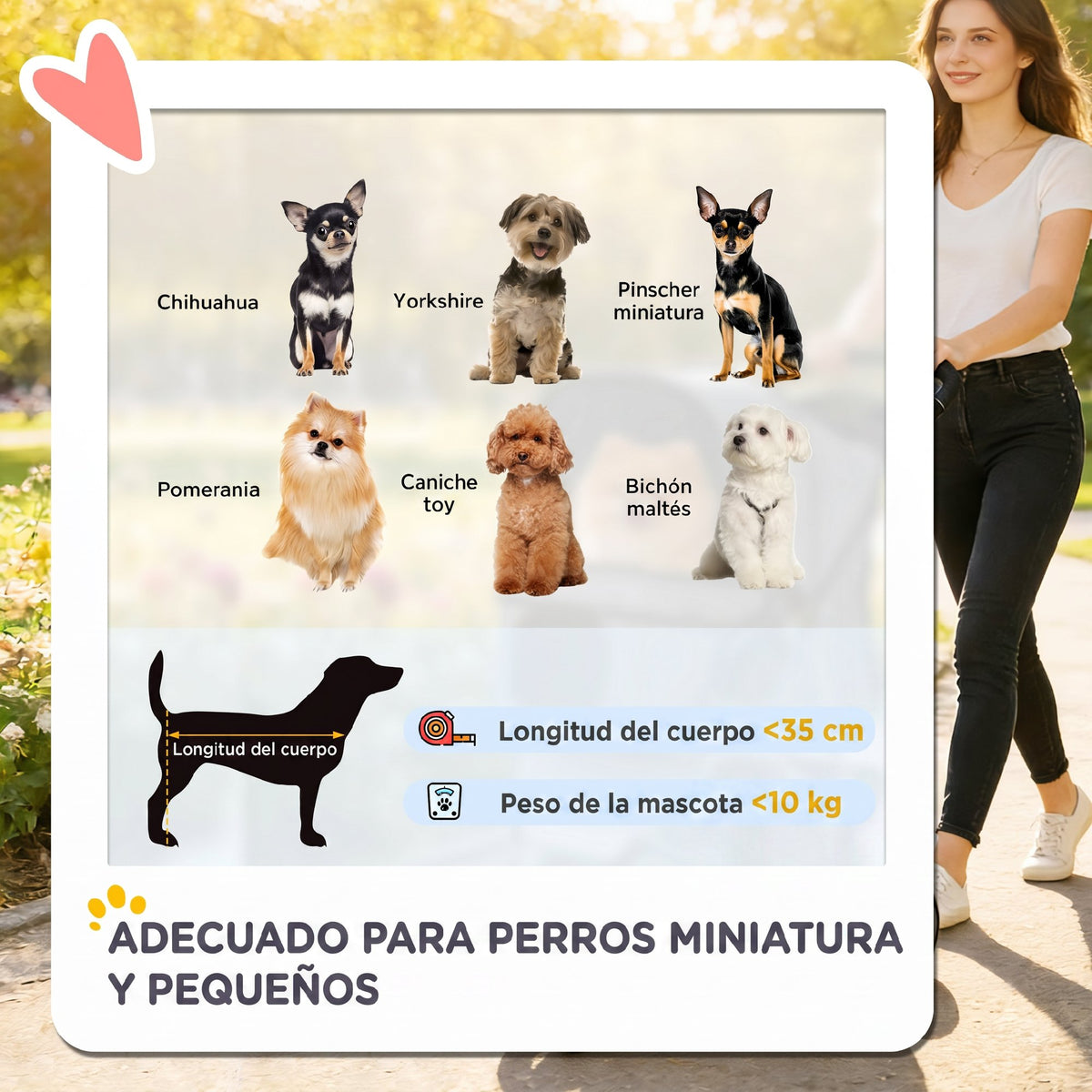 Pawhut Carrito Para Perros Plegable Con Cesta De Almacenaje 77x44x102 Cm Café_3