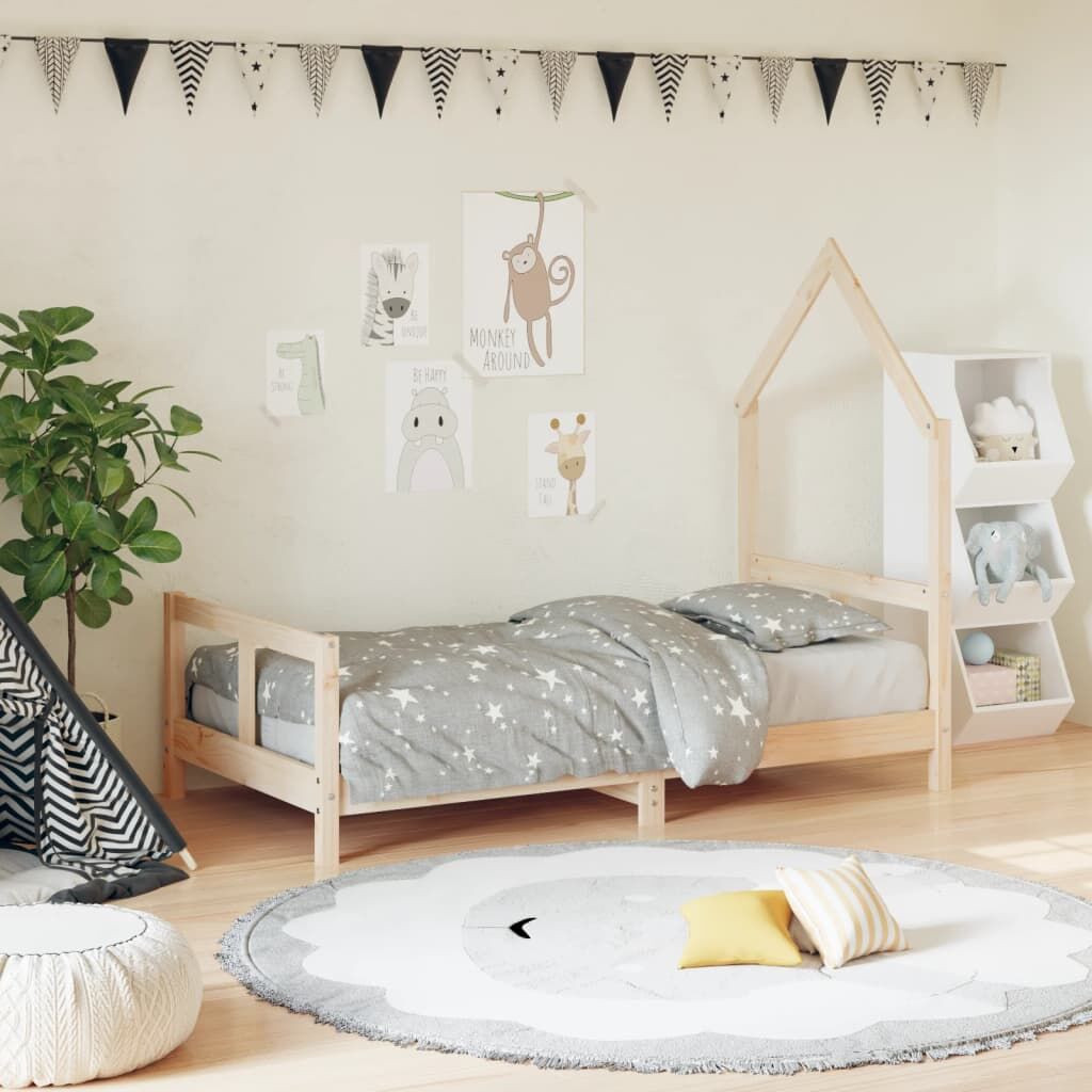 Vidaxl Estructura De Cama Para Niños Madera Maciza De Pino 80x160 Cm_1