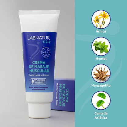 Crema de Masaje Muscular Labnatur Fisio 125 ml | Preparación y Recuperación | Árnica y Mentol | Refrescante | Vegano_1