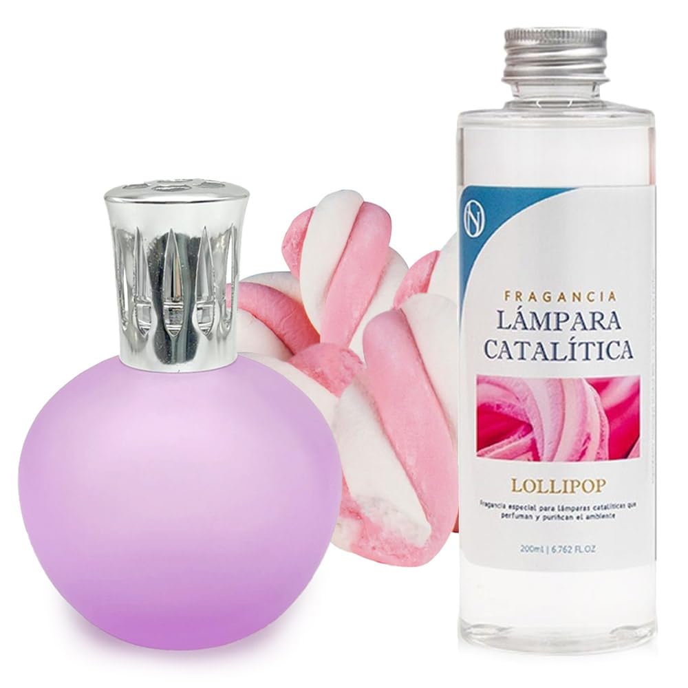 Lámpara Catalítica Fucsia Mate + Fragancia Lollipop 500 Ml - Elimina Malos Olores, Impurezas Y Perfuma_0