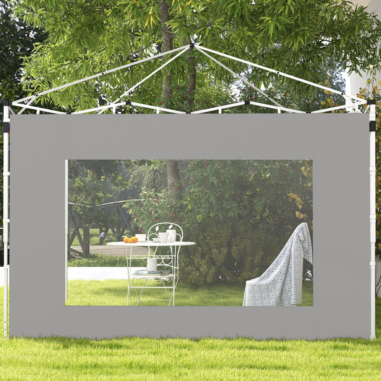 Outsunny Paredes Laterales Para Carpa De 2 Paneles 295x195 Cm Gris_4