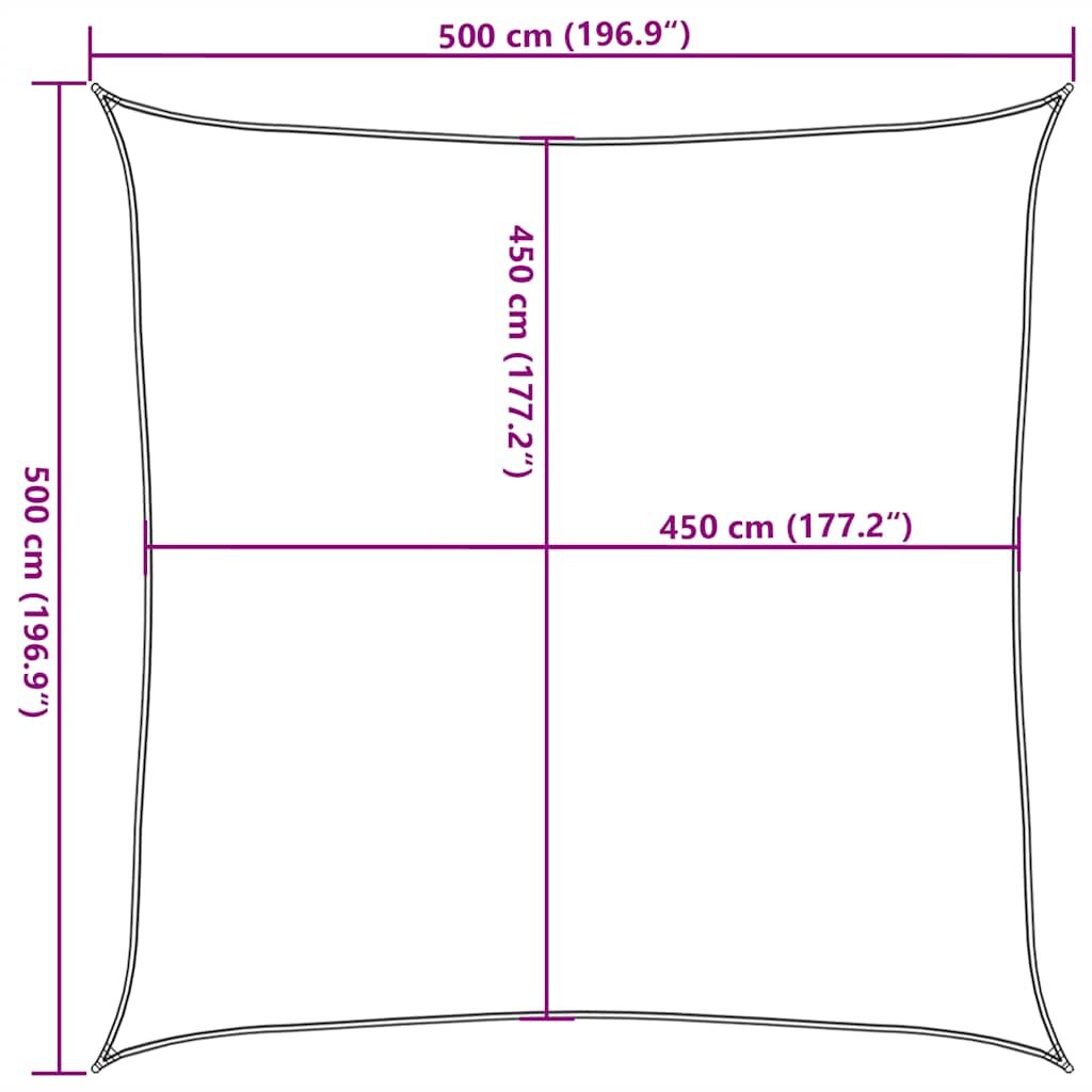 Vidaxl Toldo De Vela Rojo Hdpe 160 G/m² 5x5 M_2