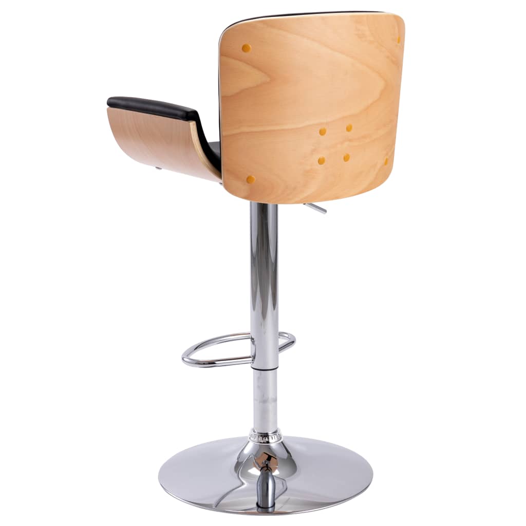 Taburete De Cocina Cuero Sintético Negro_2
