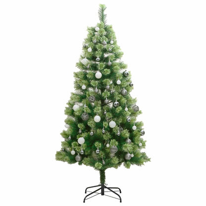 Vidaxl Árbol De Navidad Artificial Con Bisagras 300 Led Y Bolas 210 Cm_3