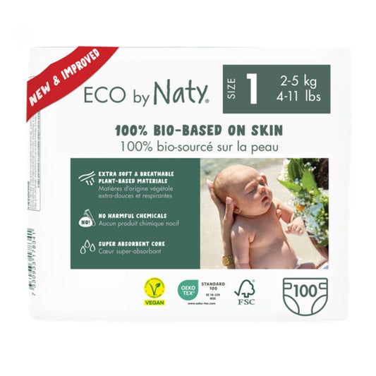 Pack Fraldas Nº 1 (2-5kg)* Naty 100 Unidades