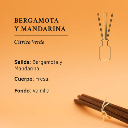 Ambientador Mikado Bergamota y Mandarina 1991 100 ml | Difusor de Varillas | Fragancia Cítrica y Refrescante | Hogar_3
