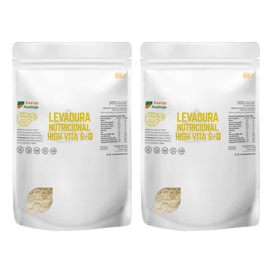 Pack 2x Energy Feelings levedura nutricional rica em vitamina D 1 kg