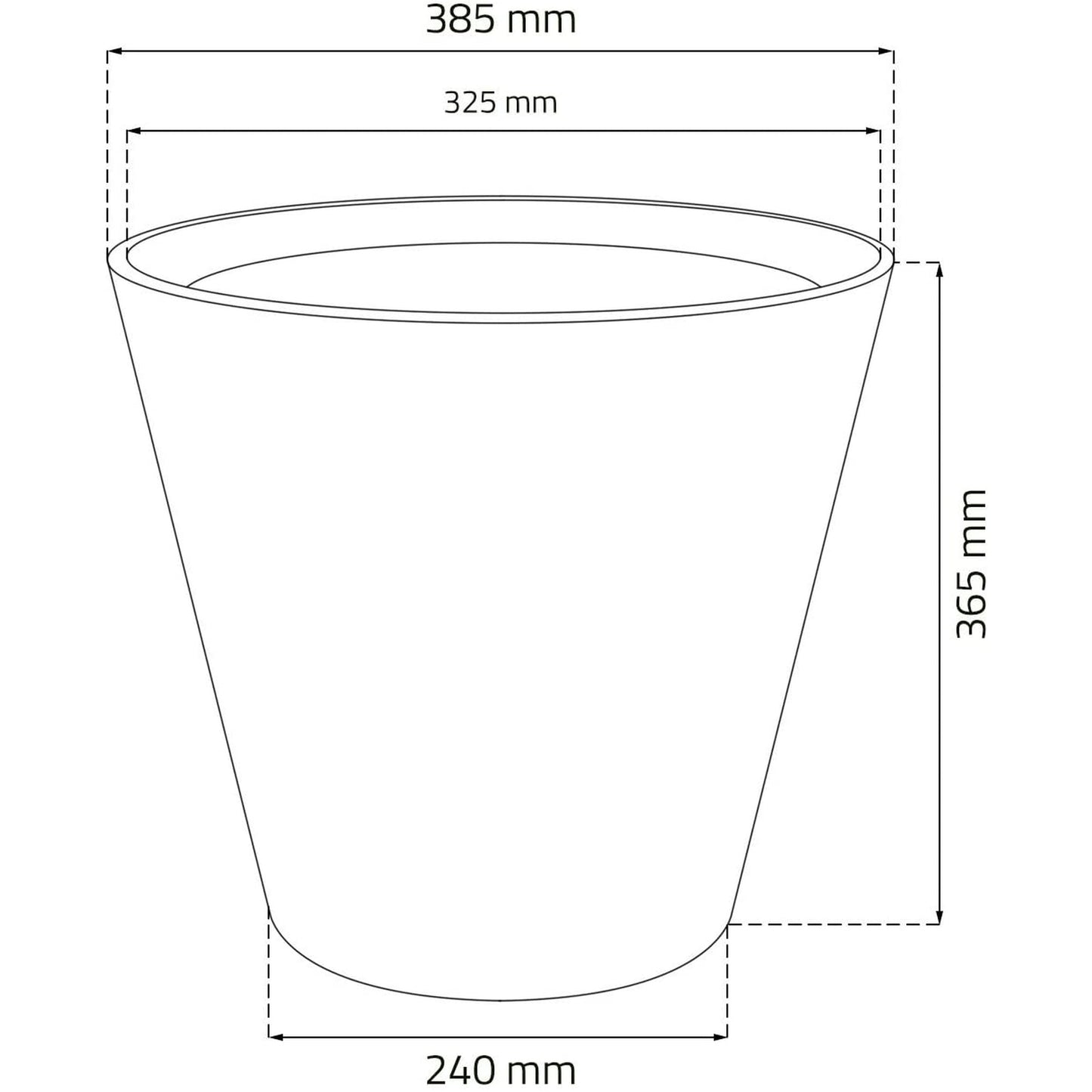 Maceta De Ratan Sintético 28 Litros Color Chocolate 40 X 37 Cm