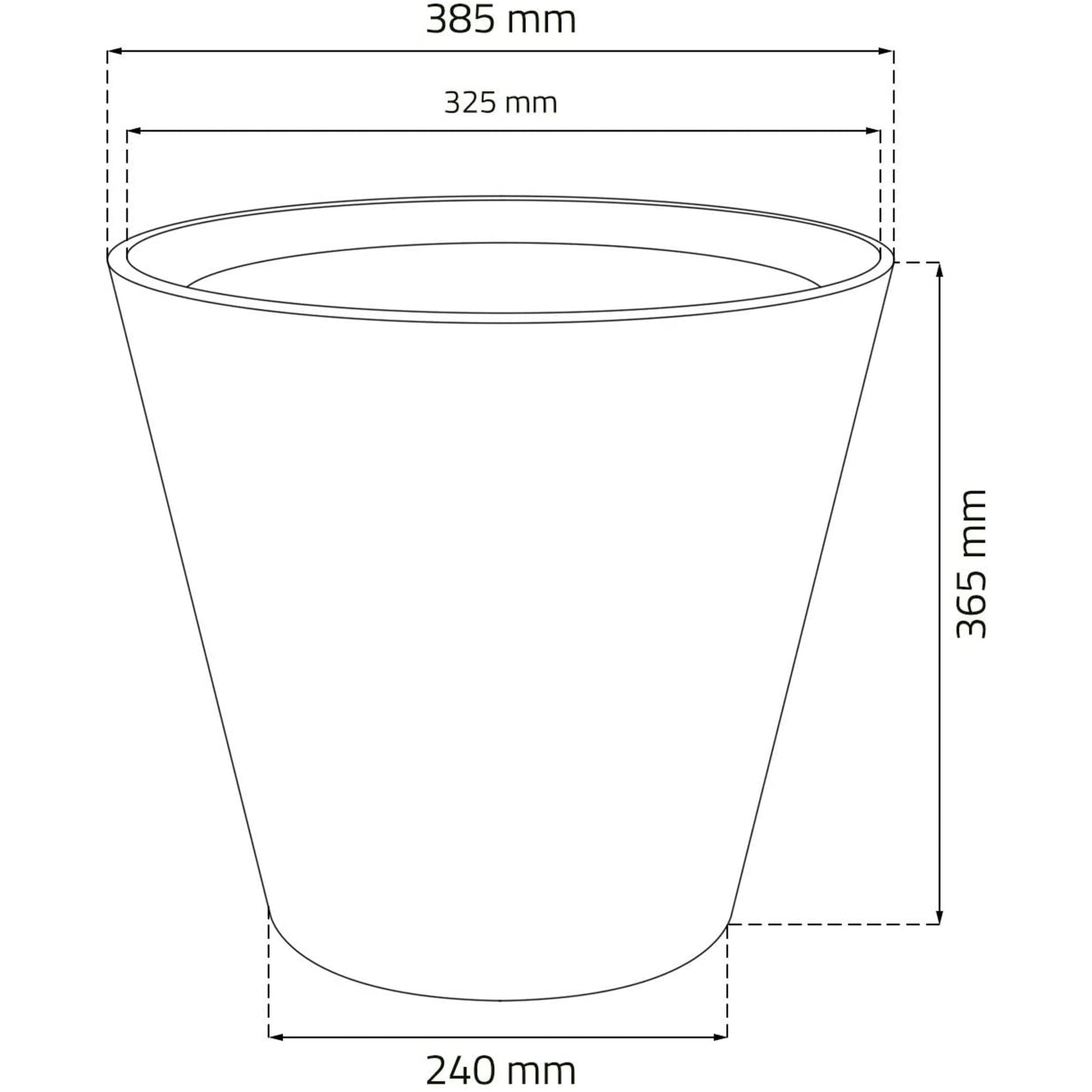 Maceta De Ratan Sintético 28 Litros Color Chocolate 40 X 37 Cm