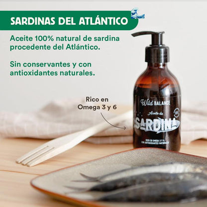 Óleo de sardinha natural Wild Balance 250 ml