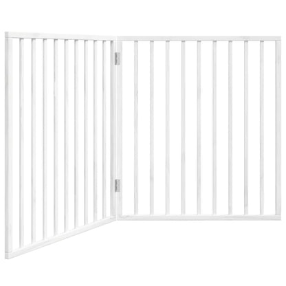 Vidaxl Puerta Para Perros Plegable De 2 Paneles, Madera De Álamo, Blanca, 160 Cm_0