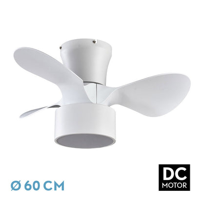 Ventilador Dc 24w Kos Blanco 3 Aspas 60d 6 Vel. 2390lm 3000-4500-6000k C/remoto, Memoria Y Temporizador_0