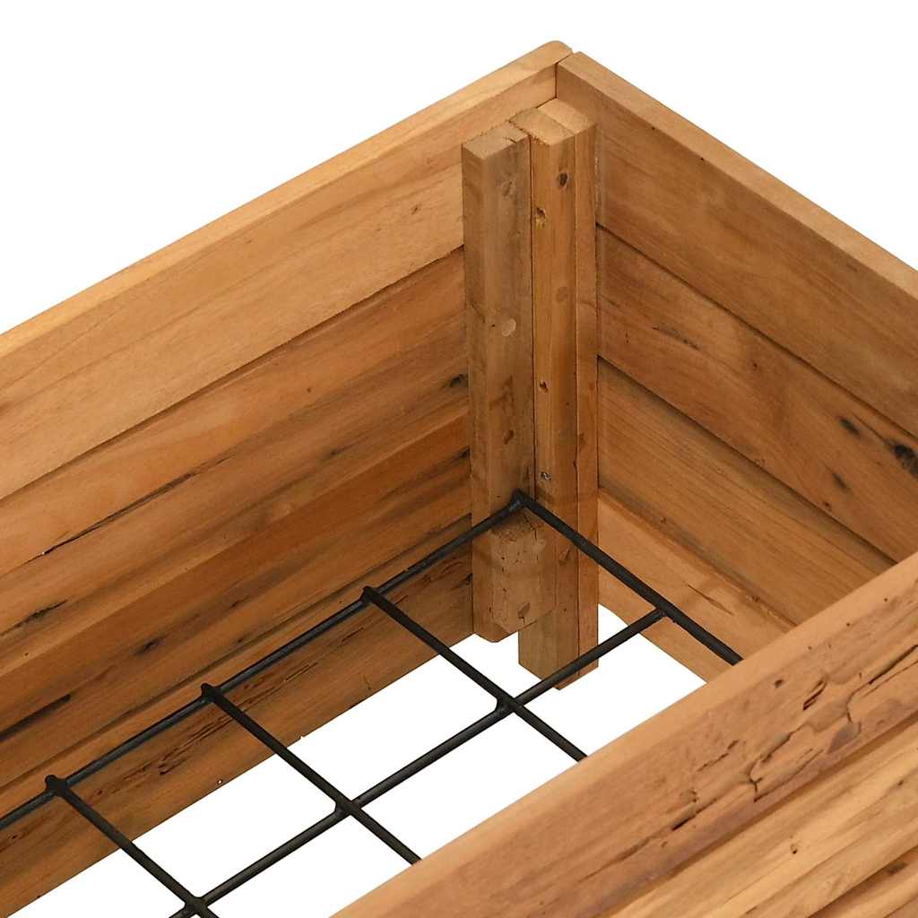 Arriate Elevado Madera De Teca Reciclada Y Acero 100x40x38 Cm_4