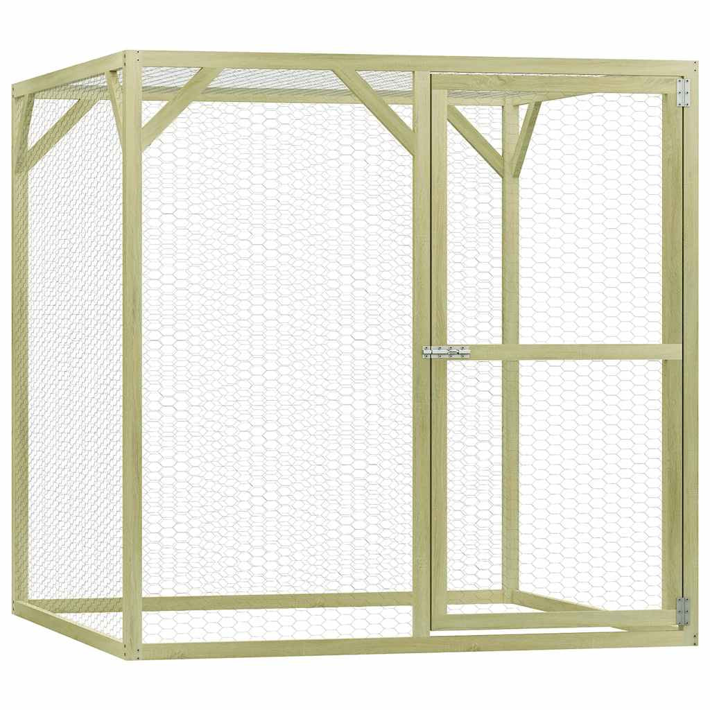 Vidaxl Jaula Gallinero Madera Impregnada De Pino 1,5x1,5x1,5 M_1