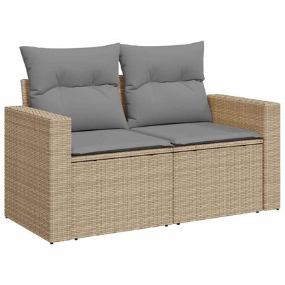 Set Sofás De Jardín 7 Piezas Y Cojines Ratán Sintético Beige / Vetonek_4