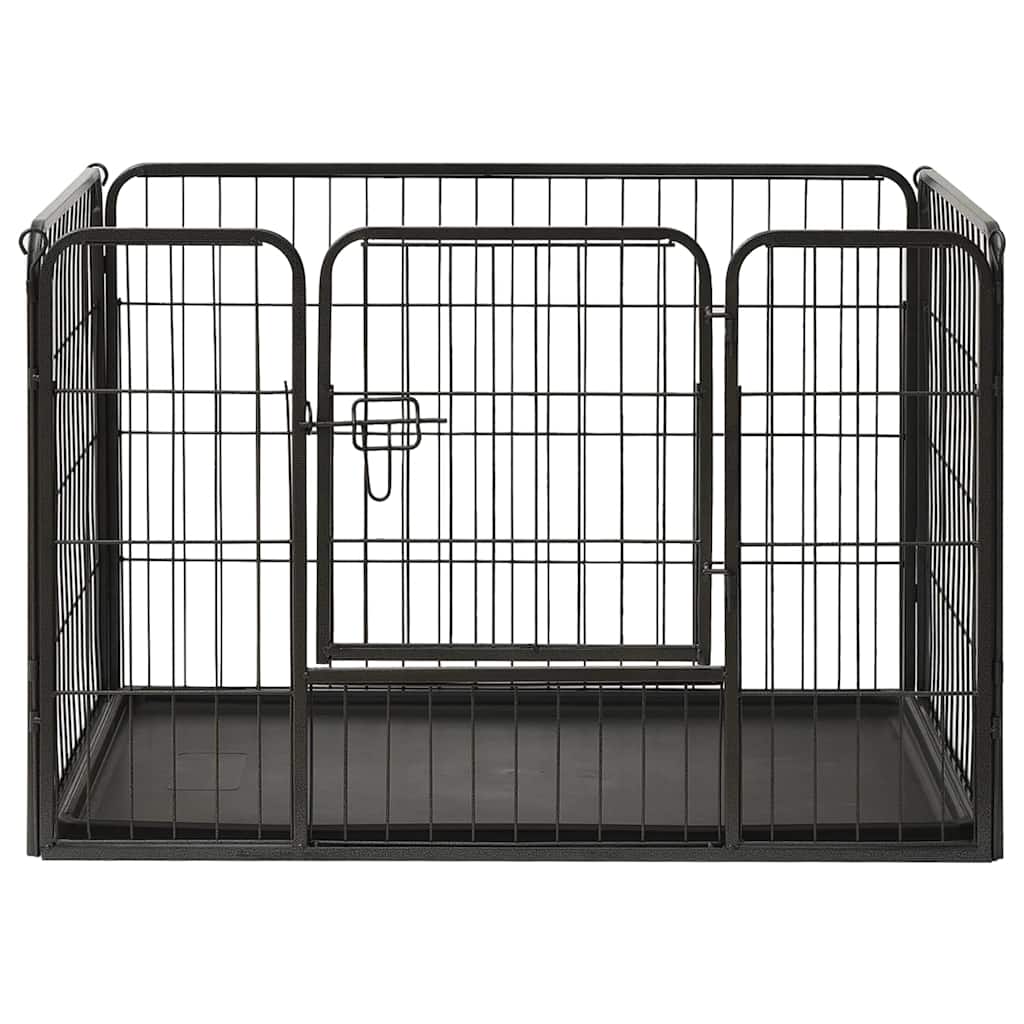 Corral Para Perros Cachorros Acero 91,5x59x61 Cm_0
