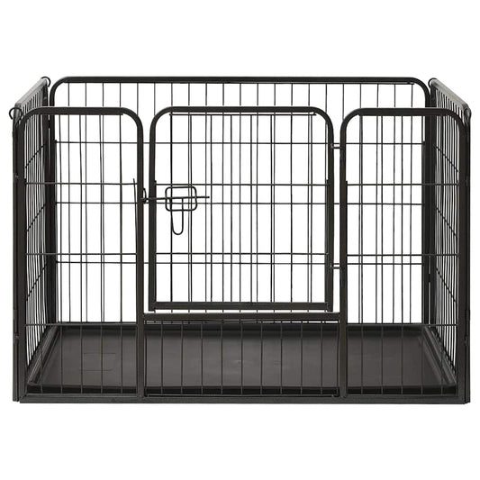 Corral Para Perros Cachorros Acero 91,5x59x61 Cm_0