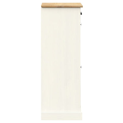 Zapatero Vigo Madera Maciza De Pino Blanco 60x35x96 Cm / Vetonek_0