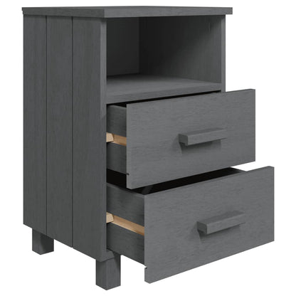 Mesitas Noche 2 Uds Hamar Pino Macizo Gris Oscuro 40x35x62 Cm_4