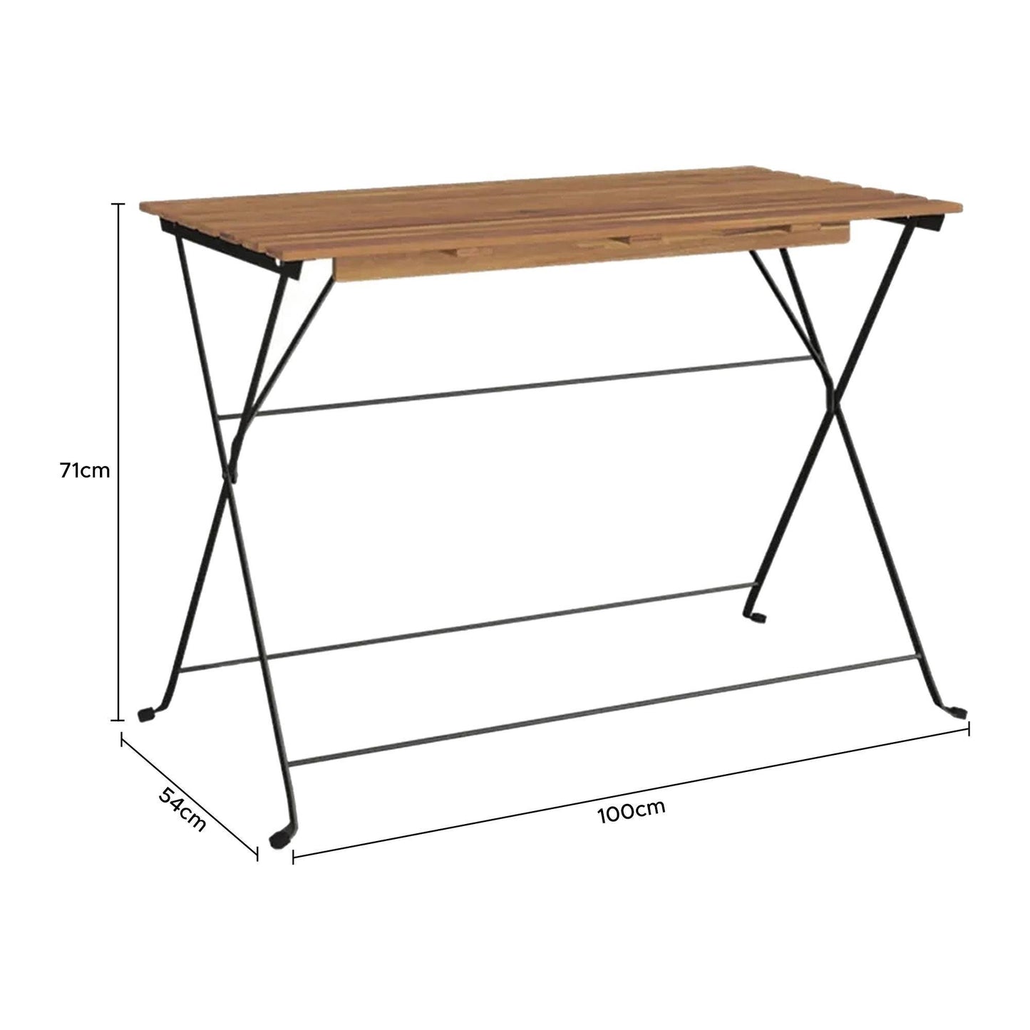 Well Home - Juego 'bistro' Mesa Y 4 Sillas En Madera Y Acero Negro_3